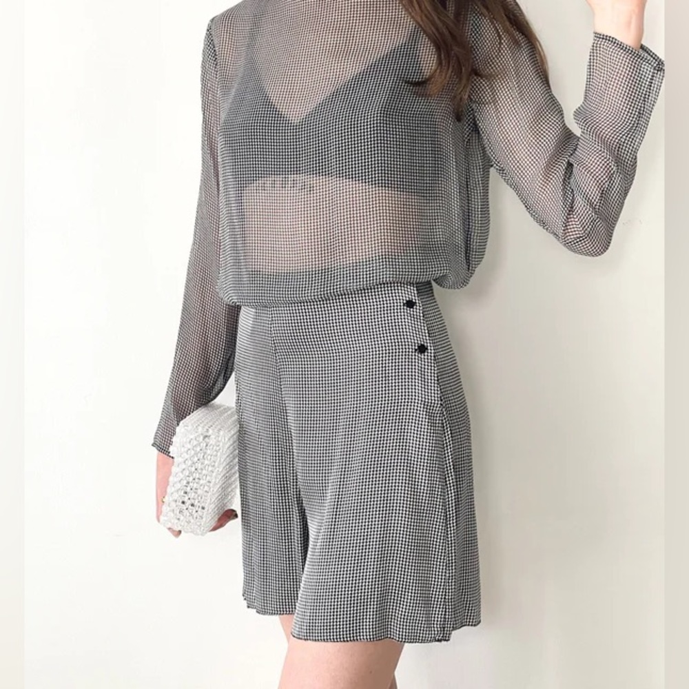 1920 Silk Laundry Shorts Houndstooth